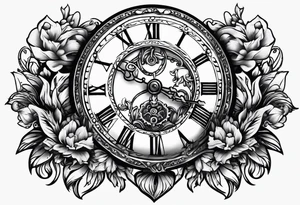pocket watch chain tattoo idea