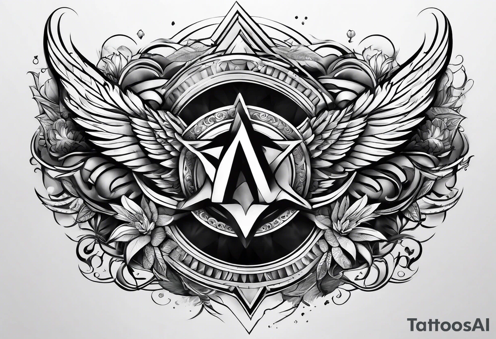 5 stars wrapped around chest tattoo idea