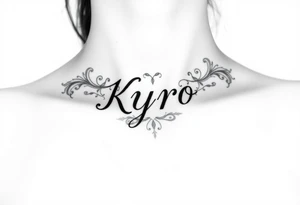 the name Kyro with designs around tattoo idea