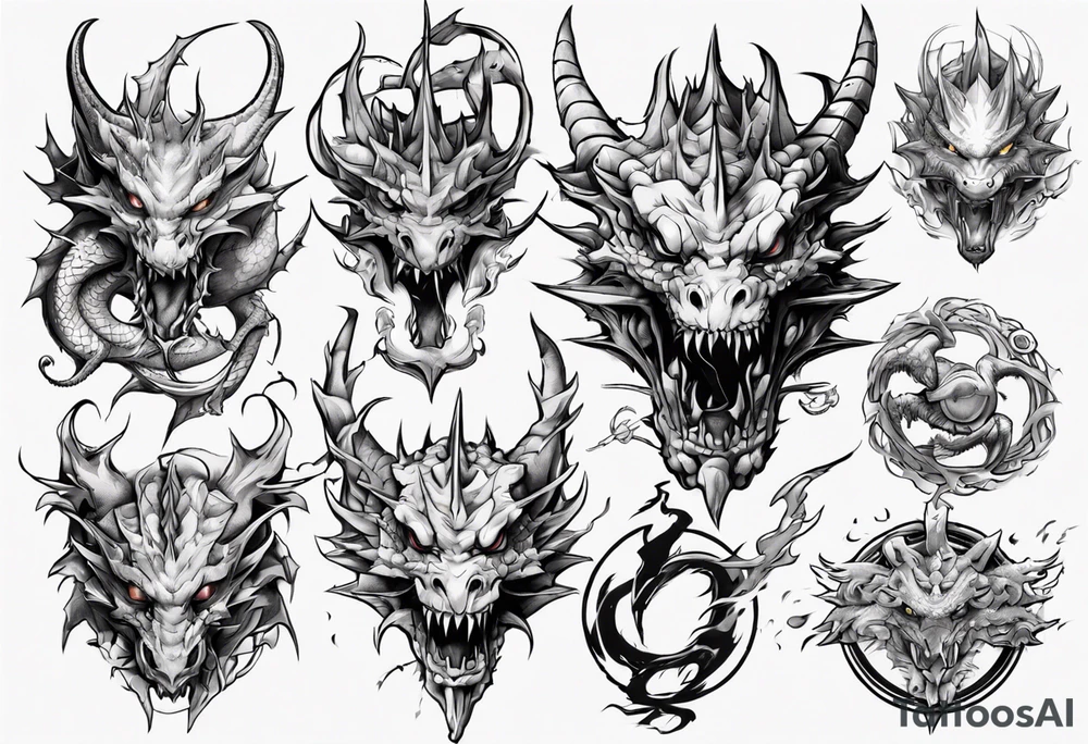 anime dragons weapons video games tattoo idea