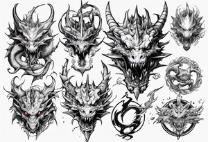 anime dragons weapons video games tattoo idea
