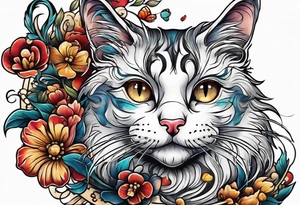 Cat playing with a mouse tattoo idea
