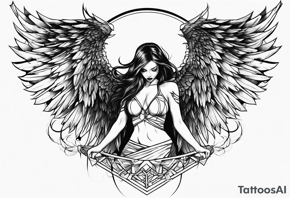 demonic fallen angel tattoo idea