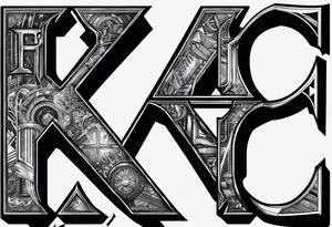 2 letters, X & I.
Cyberpunk Style.
Something like the tatoo in Triple X film. tattoo idea