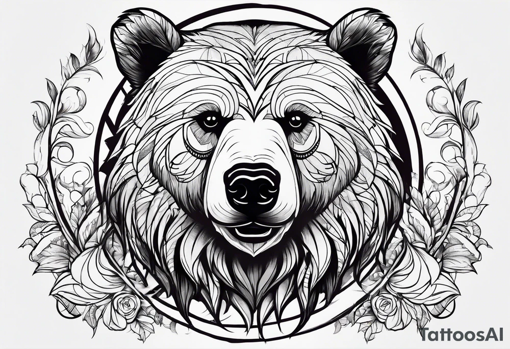 Bear utilizing the infinity symbol tattoo idea