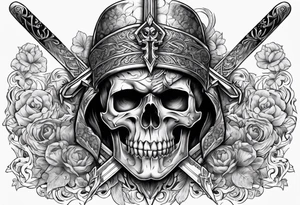Sword with skull through the head tattoo idea