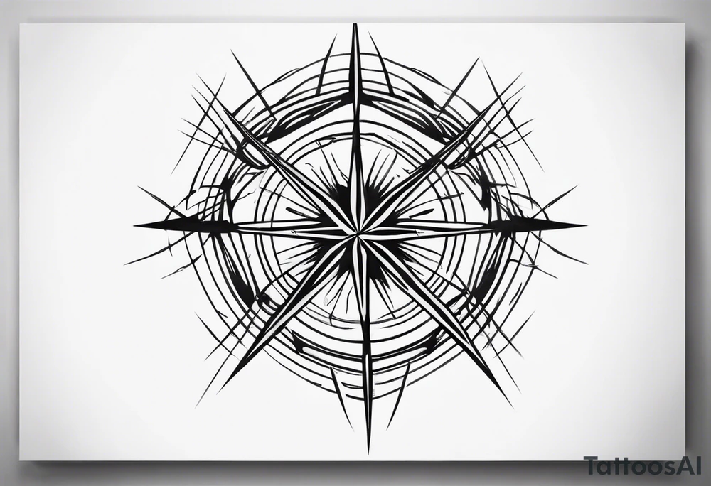 a web made out of blades tattoo idea