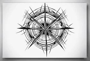 a web made out of blades tattoo idea