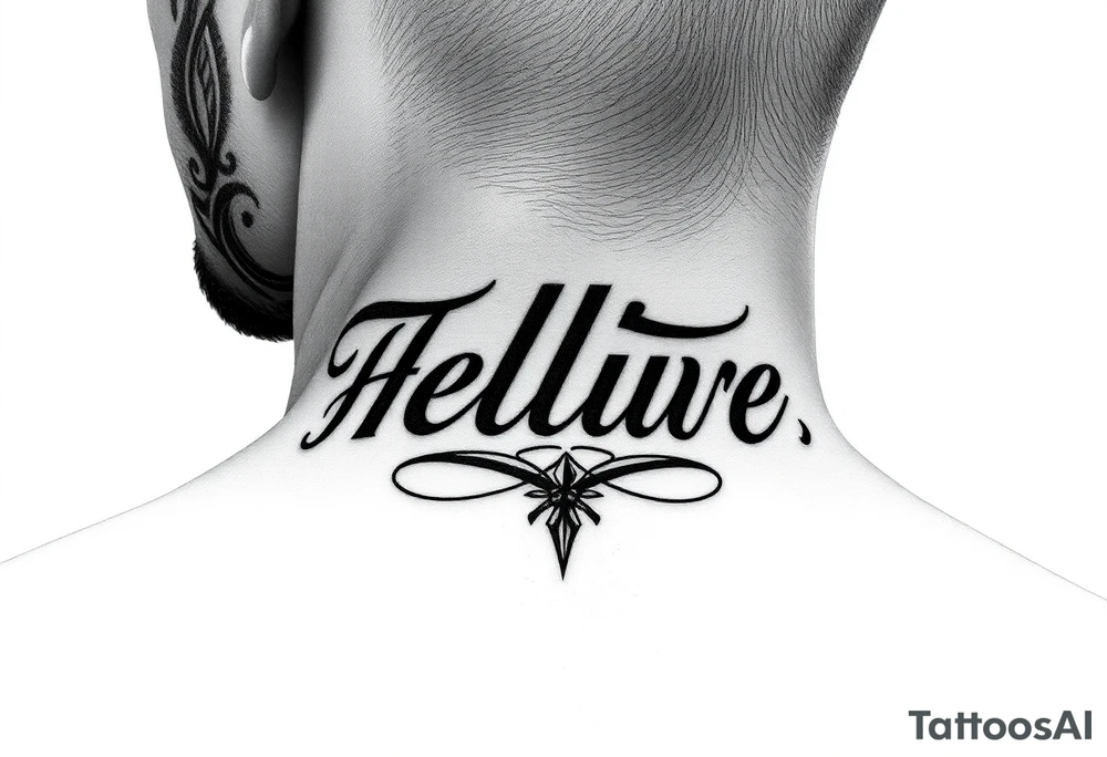 Name on the side of my neck behind the ear cover up tattoo idea tattoo idea