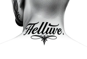 Name on the side of my neck behind the ear cover up tattoo idea tattoo idea