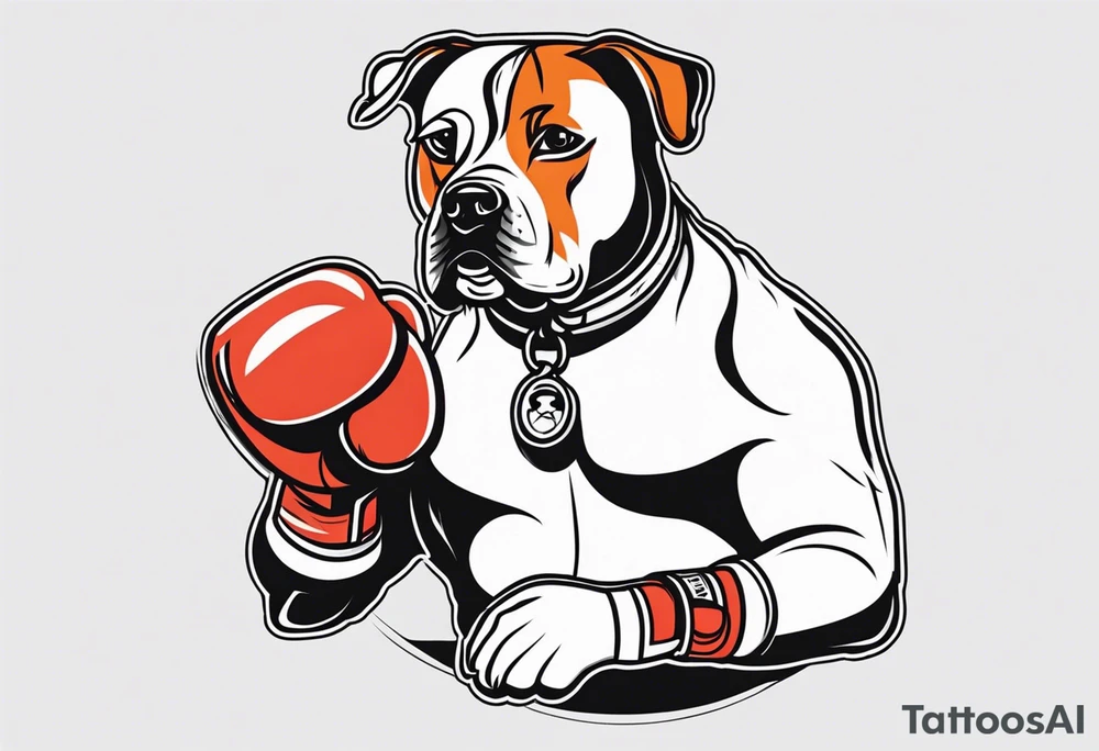 Dog boxing coach tattoo idea