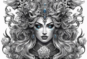 Hades with blue shadowns tattoo idea