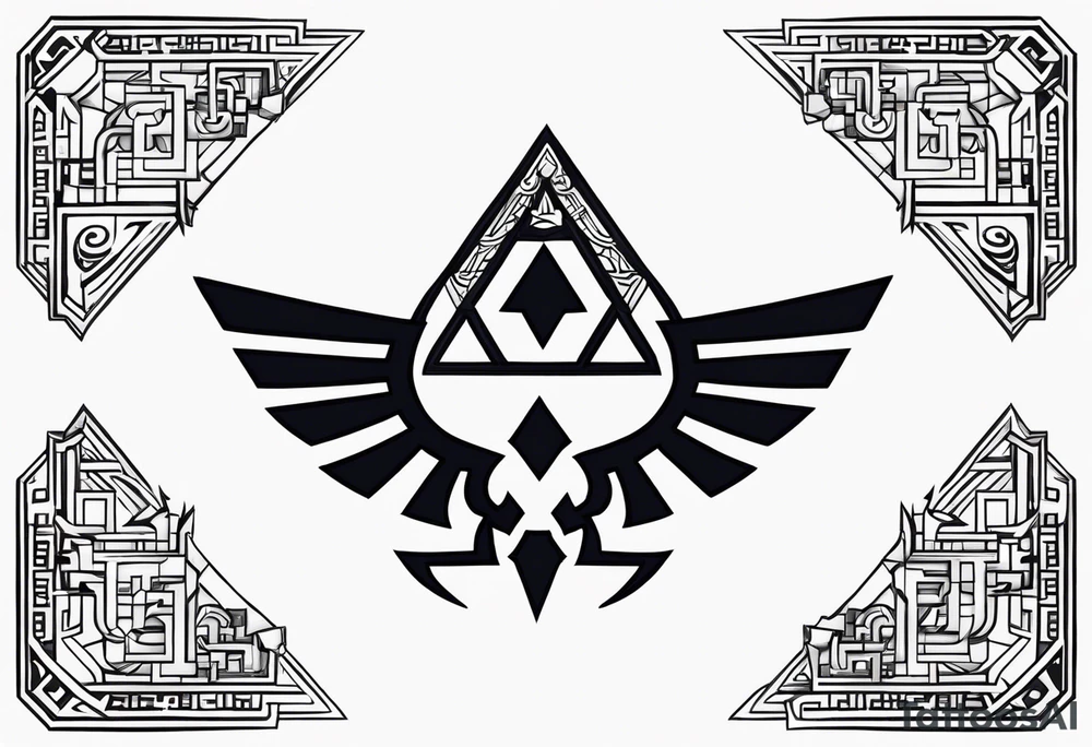 Simple tattoo inspired with video game Zelda containig name Mina and Han tattoo idea