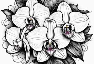 Orquídea e Bougainvillea buque tattoo idea