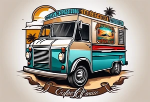 Logo for coffee truck on the beach tattoo idea
