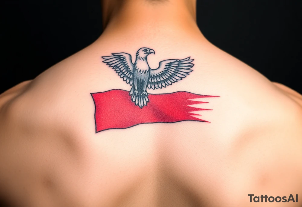 A Czech flag with an eagle perched on top tattoo idea