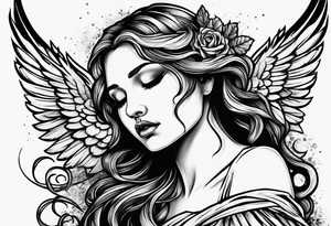 Crying angel tattoo idea