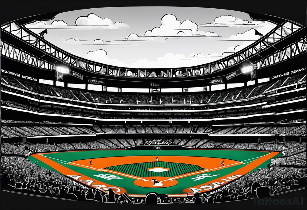 Minute Maid Park with Astros written below it tattoo idea