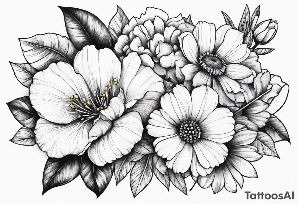 gentle flowers on front neck tattoo idea