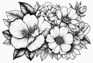 gentle flowers on front neck tattoo idea