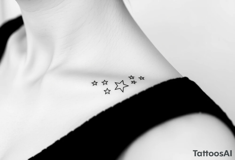 Stars wrapping collarbone tattoo idea