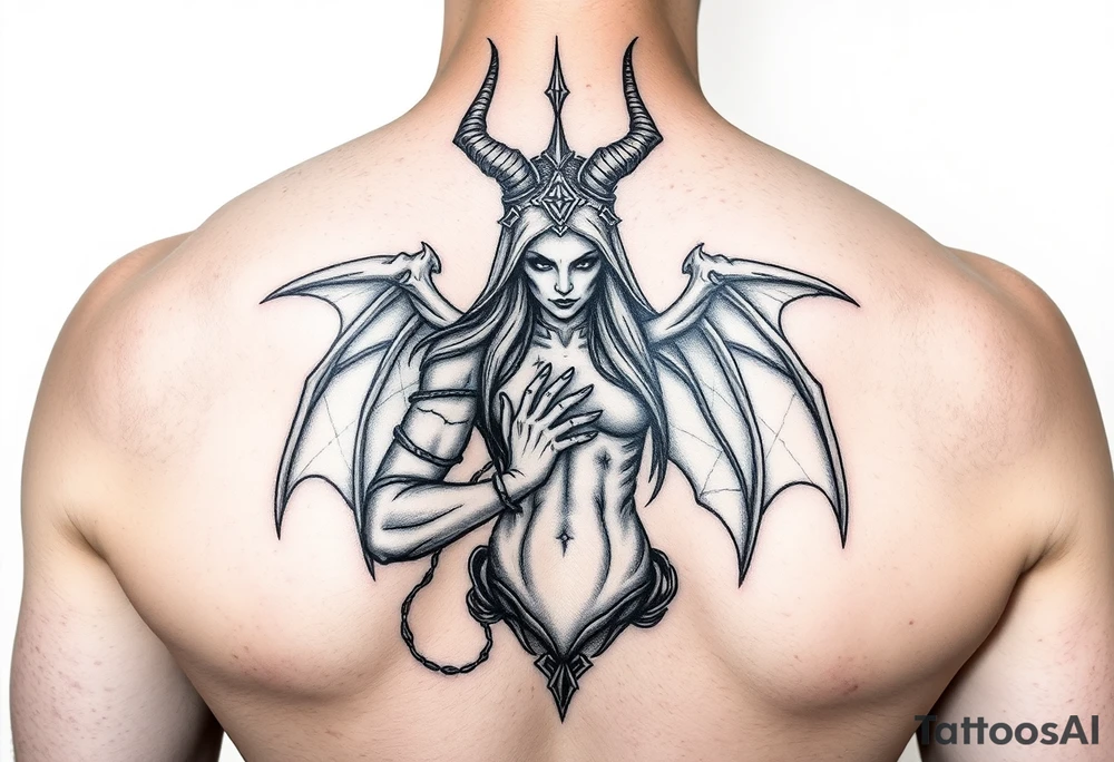 Satan protecting lillith tattoo idea