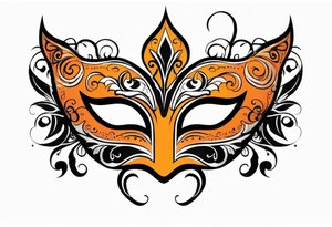 Masquerade mask that is orange and black tattoo idea