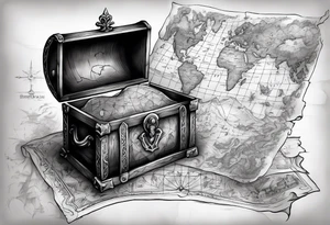 Treasure map for chest tattoo idea