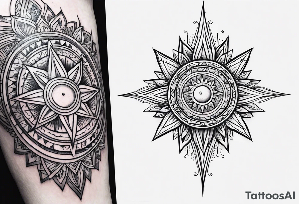 A burning sun tattoo idea