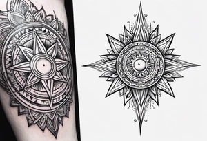 A burning sun tattoo idea