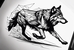 a wolf running tattoo idea