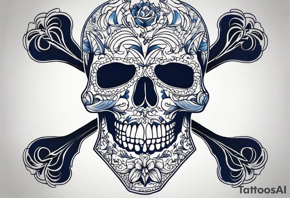 Coverup navy theme skull tattoo idea