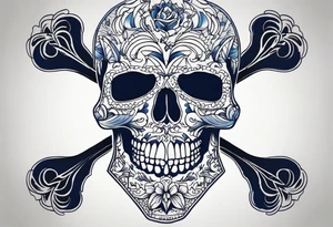 Coverup navy theme skull tattoo idea