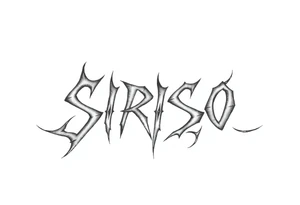 Abstract Tribal font saying “SIRISO” tattoo idea