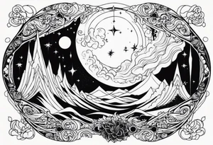 Celestial Cascade tattoo idea