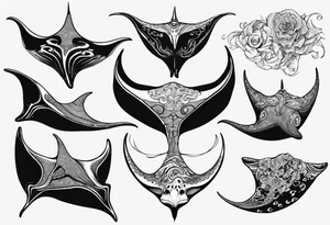 Manta ray in thai tattoo idea