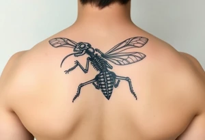 Cicada skeleton with snake tattoo idea