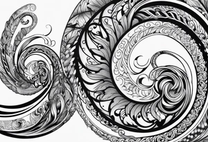 Elemental spiral arm sleeve tattoo idea