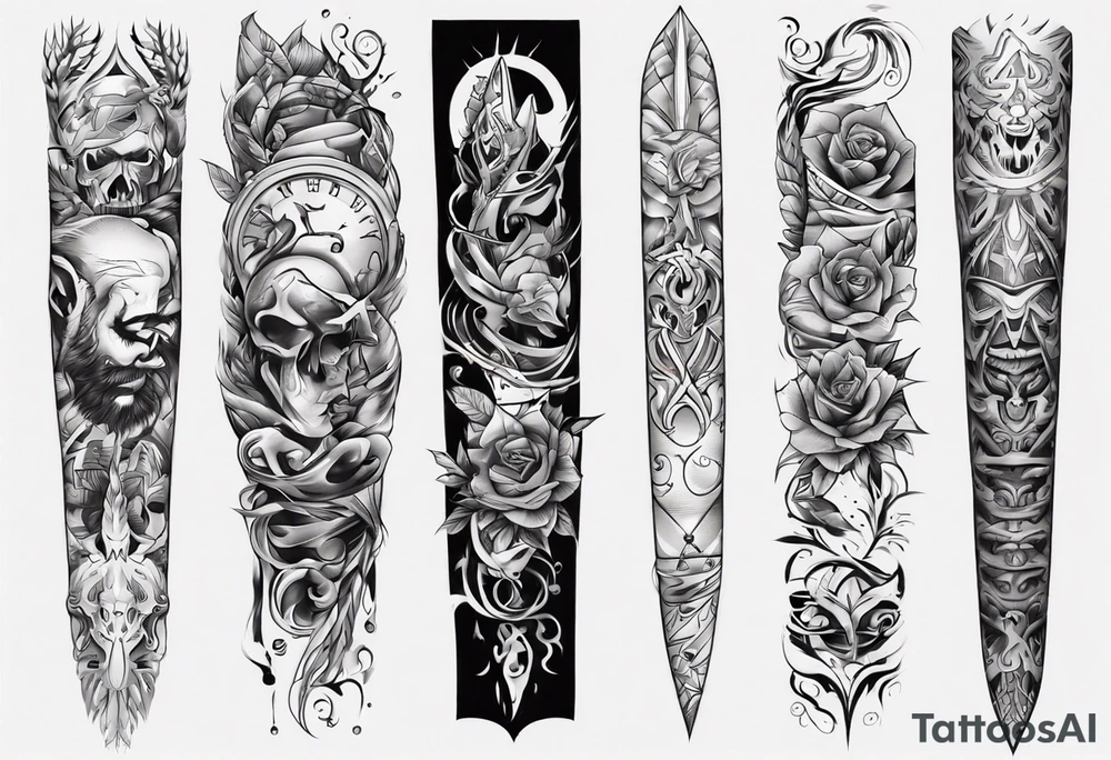 Simple men’s arm sleeve tattoo idea
