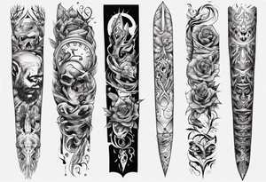 Simple men’s arm sleeve tattoo idea