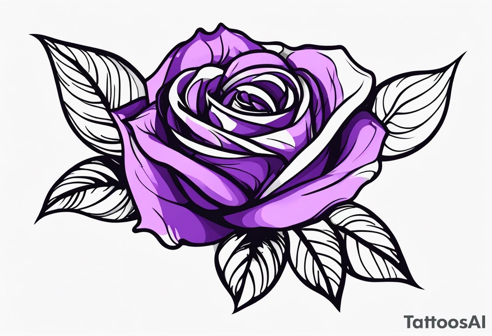 Purple rose tattoo idea