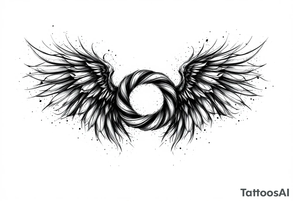 Infinity Loop made of wings tattoo idea