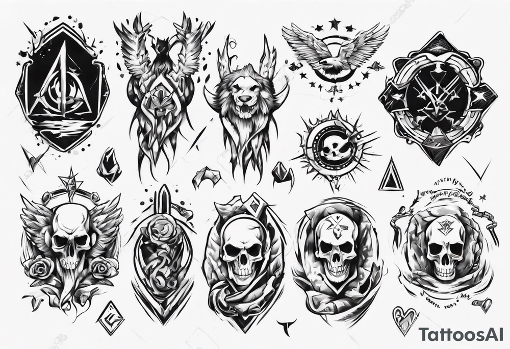 Rock with symbols that represents friendship and loyalty tattoo idea