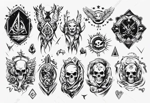 Rock with symbols that represents friendship and loyalty tattoo idea