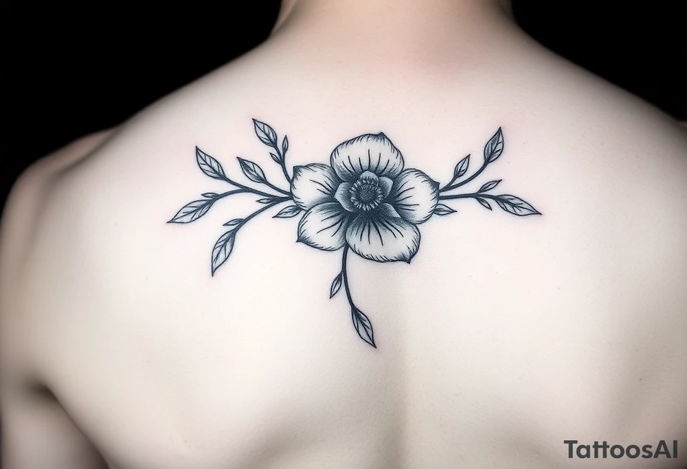 X.XXVII.MMXXI and October birth flower collar bone placement tattoo idea