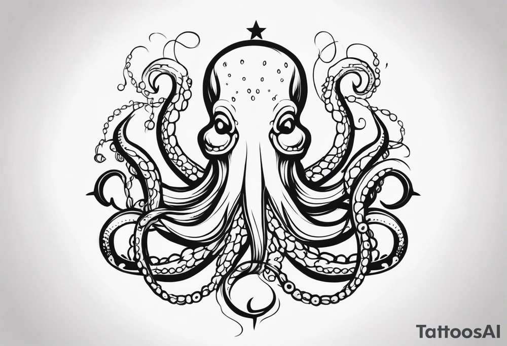 Octopus with anchor tattoo idea