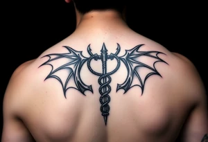 Gothic emo thorns Caduceus tattoo but keep it simple make demon wings tattoo idea