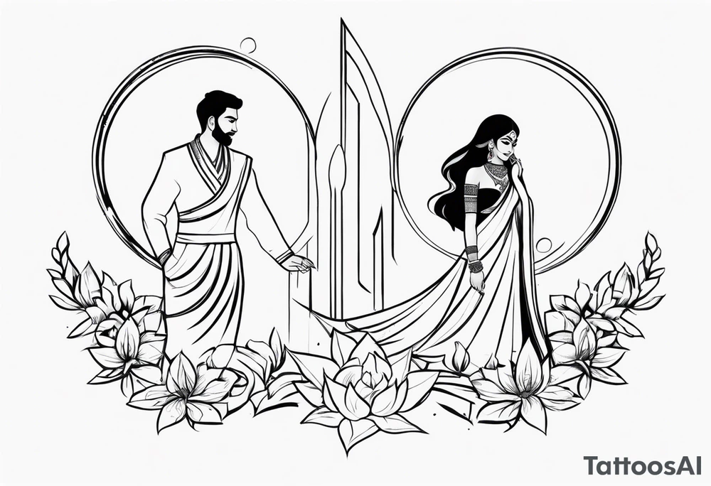 Couple name RISHI & THRISHIKA tattoo idea