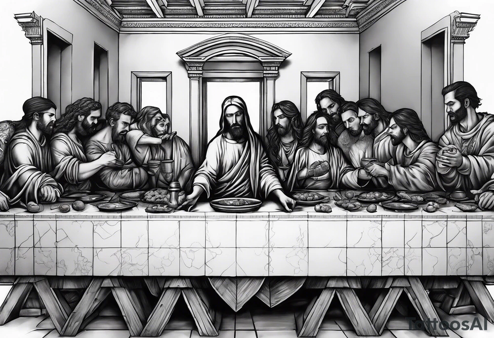 The last supper scene as the devil tattoo idea