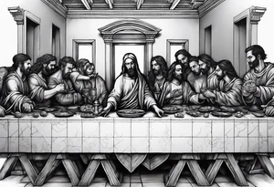 The last supper scene as the devil tattoo idea
